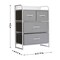 Emma and Oliver Hermes Nightstand with 4 Fabric Drawers, Charging Station with 2 USB Ports/Power Outlet, Engineered Wood Top, Wood Handles, Metal Frame